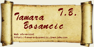 Tamara Bosančić vizit kartica
